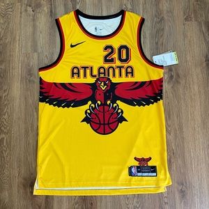 Atlanta Hawks Throwback Yellow Jersey Large John Collins NBA